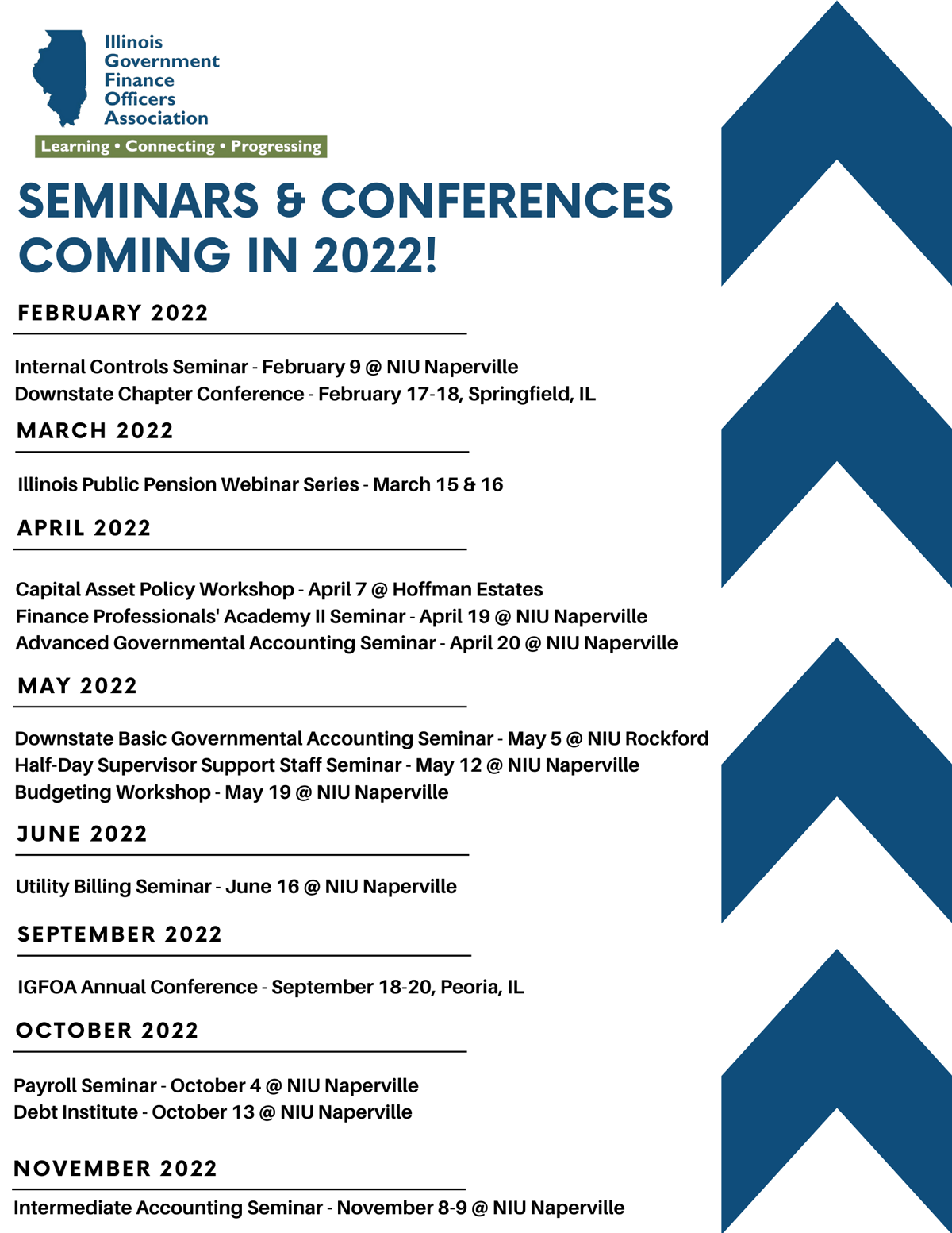 Illinois Government Finance Officers Association seminars and conferences 2022